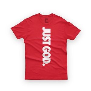 Just God Red Graphic Tee Shirt God is Dope Short Sleeve Mens Size Large